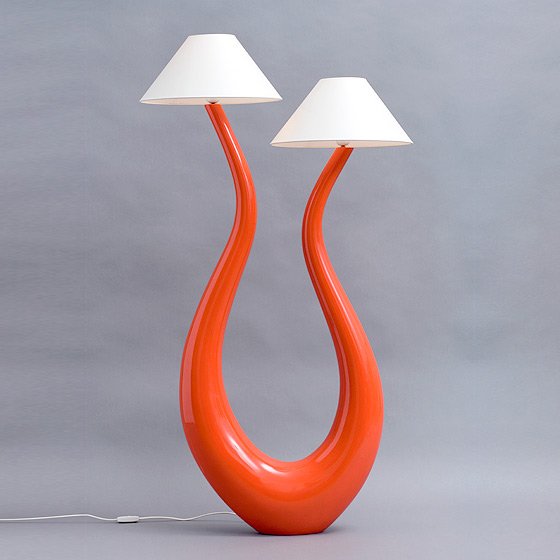 lampe grande lyre corail