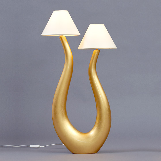 lampe lyre or jaune